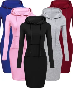 Vestidos con capucha para otoño de mujer, sudaderas