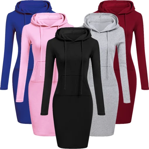 Vestidos con capucha para otoño de mujer, sudaderas