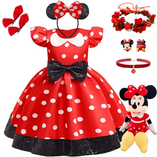 Vestidos de Disfraces de Mickey para Niña Cosplay de Halloween