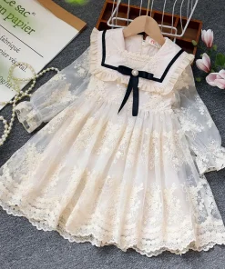 Vestidos encaje manga larga niñas bebés