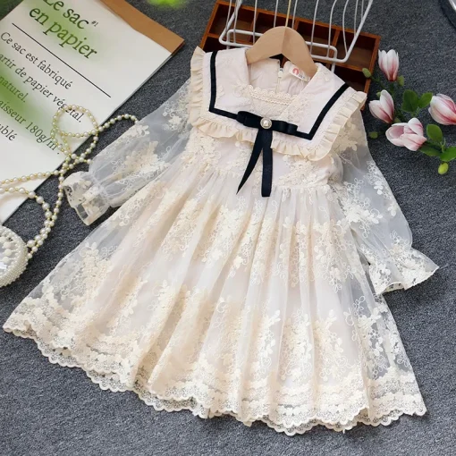 Vestidos encaje manga larga niñas bebés