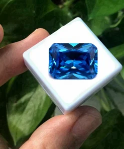 Zafir azul marino natural de 12,5 ct de corte rectangular 12x16 mm