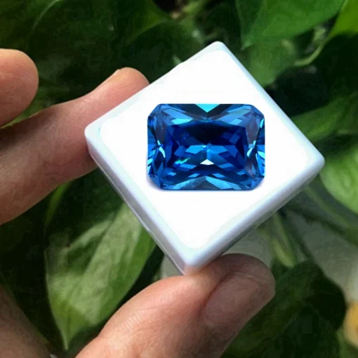 Zafir azul marino natural de 12,5 ct de corte rectangular 12x16 mm