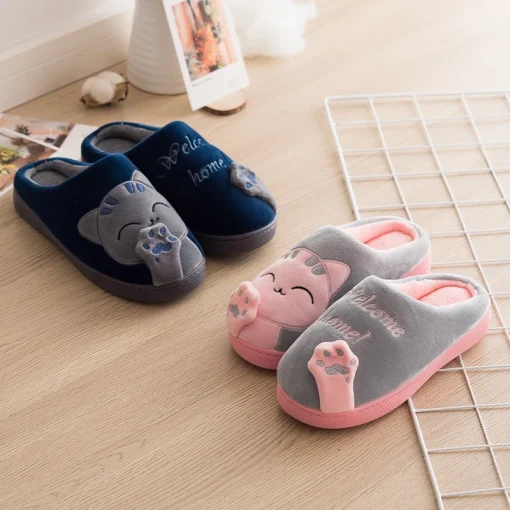 Zapatillas con decoración de gatos Kawaii para mujer