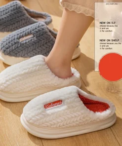 Zapatillas de algodón para mujer de invierno para el hogar