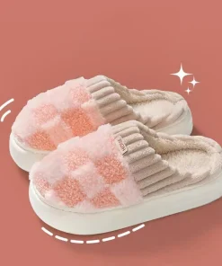 Zapatillas de algodón para mujer otoño e invierno