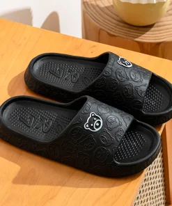 Zapatillas de estar para hombre y mujer, con estampado de oso, para verano