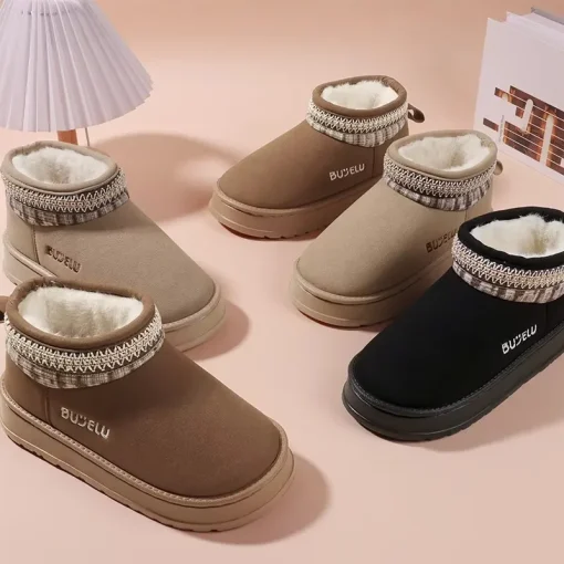 Zapatillas de invierno de felpa para mujer