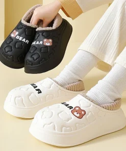 Zapatillas de invierno para mujer con dibujos de osos