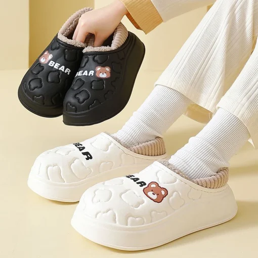 Zapatillas de invierno para mujer con dibujos de osos