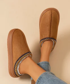 Zapatillas de invierno para mujer, moda antideslizante de felpa, suela suave, comodidad cálida, interior y exterior, zapatillas de felpa de ocio para pareja