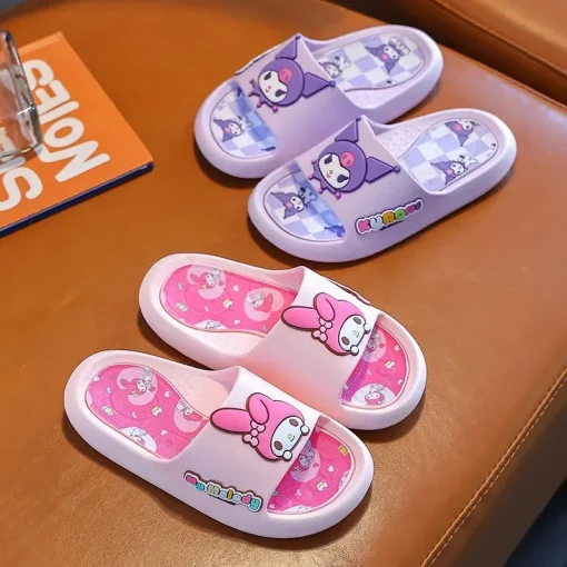 Zapatillas hogar bebé Melody estilo Kuromi Sanrio