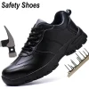 Zapatillas seguridad cuero hombre anti-aplastam. antipin.