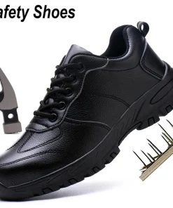 Zapatillas seguridad cuero hombre anti-aplastam. antipin.