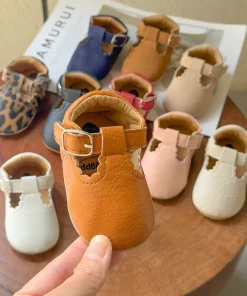 Zapatos clásicos a rayas para recién nacido, niño, niña