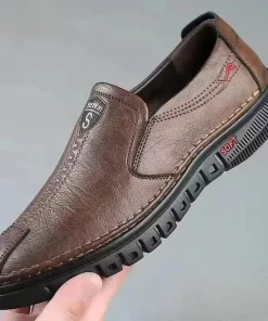 Zapatos de cuero para hombre, mocasines suaves sin cordones, planos de conducción transpirables sin deslizamiento, zapatos de oficina para caminar en primavera, mocasines para hombre