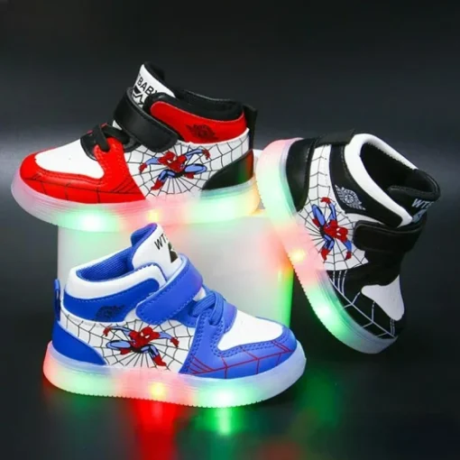 Zapatos luminosos de Disney para niños, Aoger Spiderman