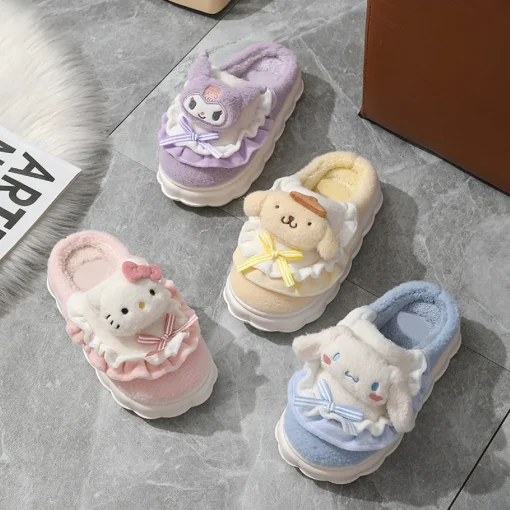 Zapatos planos de peluche Sanrio Kawaii